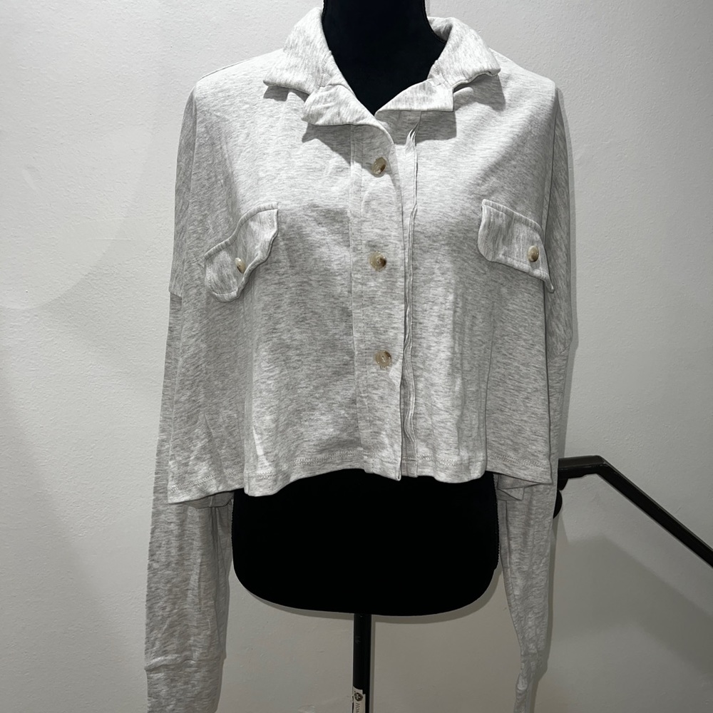 Bucket List Typically Basic Oversized Crop Shacke… - image 7